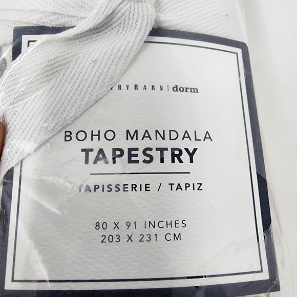 Pottery Barn New Teen Tapestry Boho Gold Mandala Print Wall Decor Dorm 80" x 91" - Picture 4 of 6